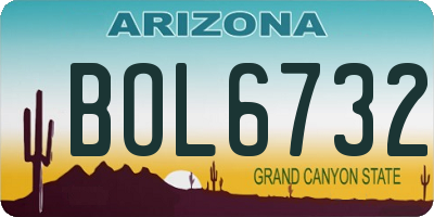 AZ license plate BOL6732