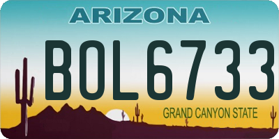 AZ license plate BOL6733