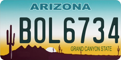 AZ license plate BOL6734