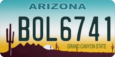 AZ license plate BOL6741