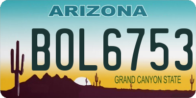 AZ license plate BOL6753