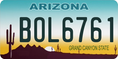 AZ license plate BOL6761