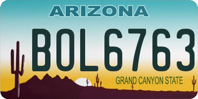 AZ license plate BOL6763