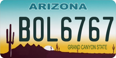 AZ license plate BOL6767