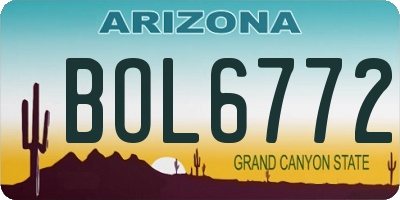 AZ license plate BOL6772