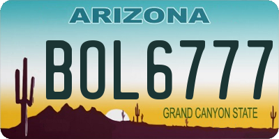 AZ license plate BOL6777