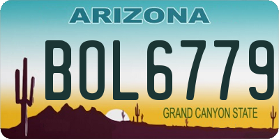 AZ license plate BOL6779
