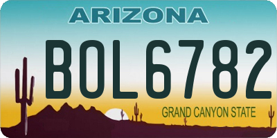 AZ license plate BOL6782