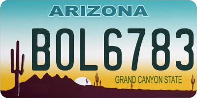 AZ license plate BOL6783