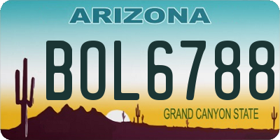 AZ license plate BOL6788