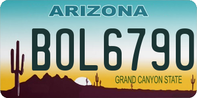 AZ license plate BOL6790
