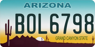 AZ license plate BOL6798