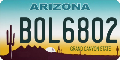 AZ license plate BOL6802