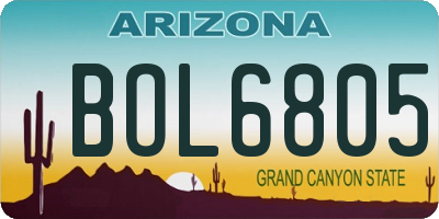 AZ license plate BOL6805