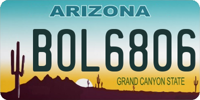 AZ license plate BOL6806