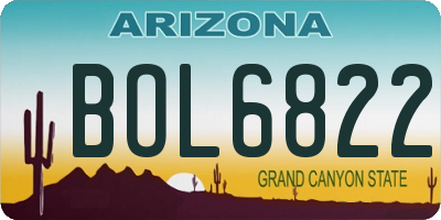 AZ license plate BOL6822