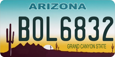 AZ license plate BOL6832