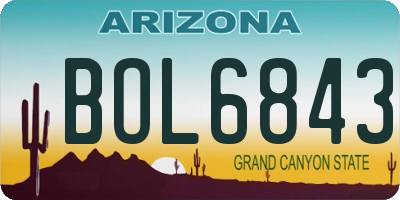 AZ license plate BOL6843