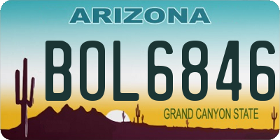 AZ license plate BOL6846