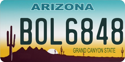 AZ license plate BOL6848