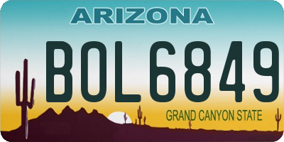 AZ license plate BOL6849