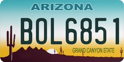 AZ license plate BOL6851