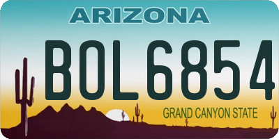 AZ license plate BOL6854