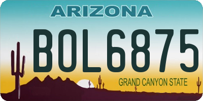 AZ license plate BOL6875