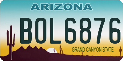 AZ license plate BOL6876