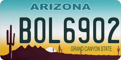 AZ license plate BOL6902
