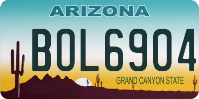 AZ license plate BOL6904