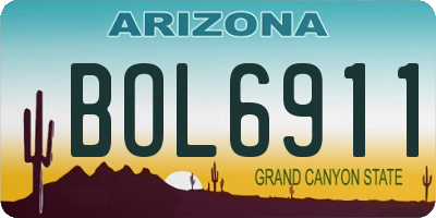 AZ license plate BOL6911