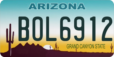 AZ license plate BOL6912