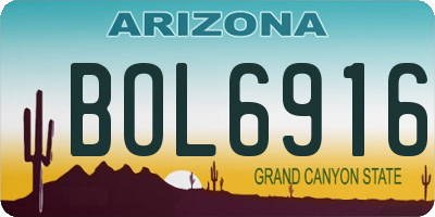 AZ license plate BOL6916