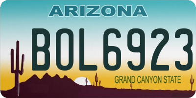 AZ license plate BOL6923