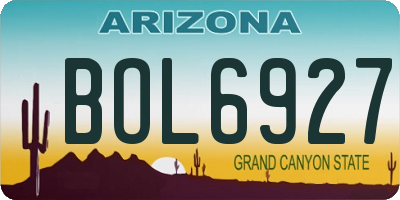 AZ license plate BOL6927