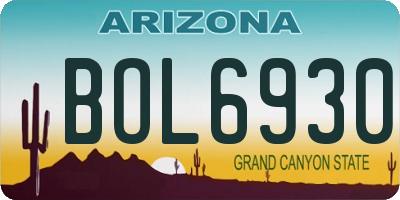 AZ license plate BOL6930