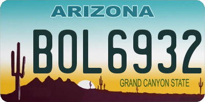 AZ license plate BOL6932