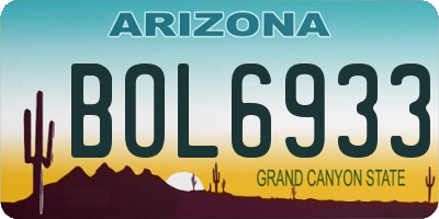 AZ license plate BOL6933