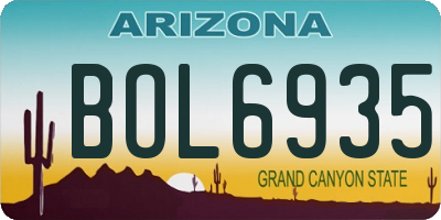 AZ license plate BOL6935
