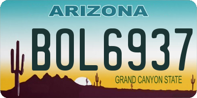 AZ license plate BOL6937