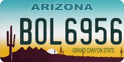 AZ license plate BOL6956