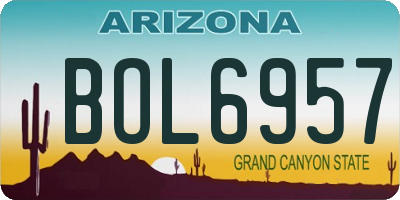 AZ license plate BOL6957