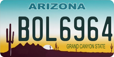 AZ license plate BOL6964