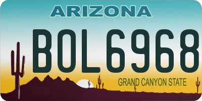 AZ license plate BOL6968