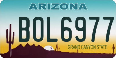 AZ license plate BOL6977