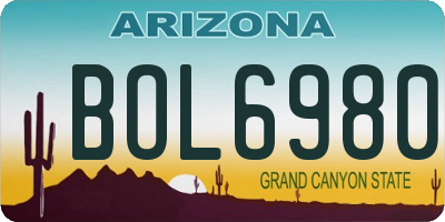 AZ license plate BOL6980