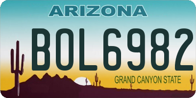AZ license plate BOL6982
