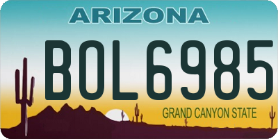 AZ license plate BOL6985