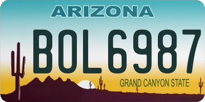 AZ license plate BOL6987